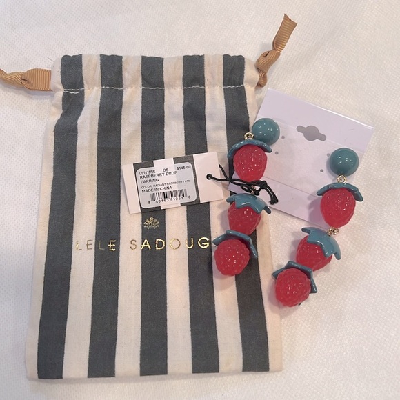 LELE  SADOUGHI-RASPBERRY LINEAR DROP
EARRINGS-NWT +Dust Bag - Picture 2 of 4